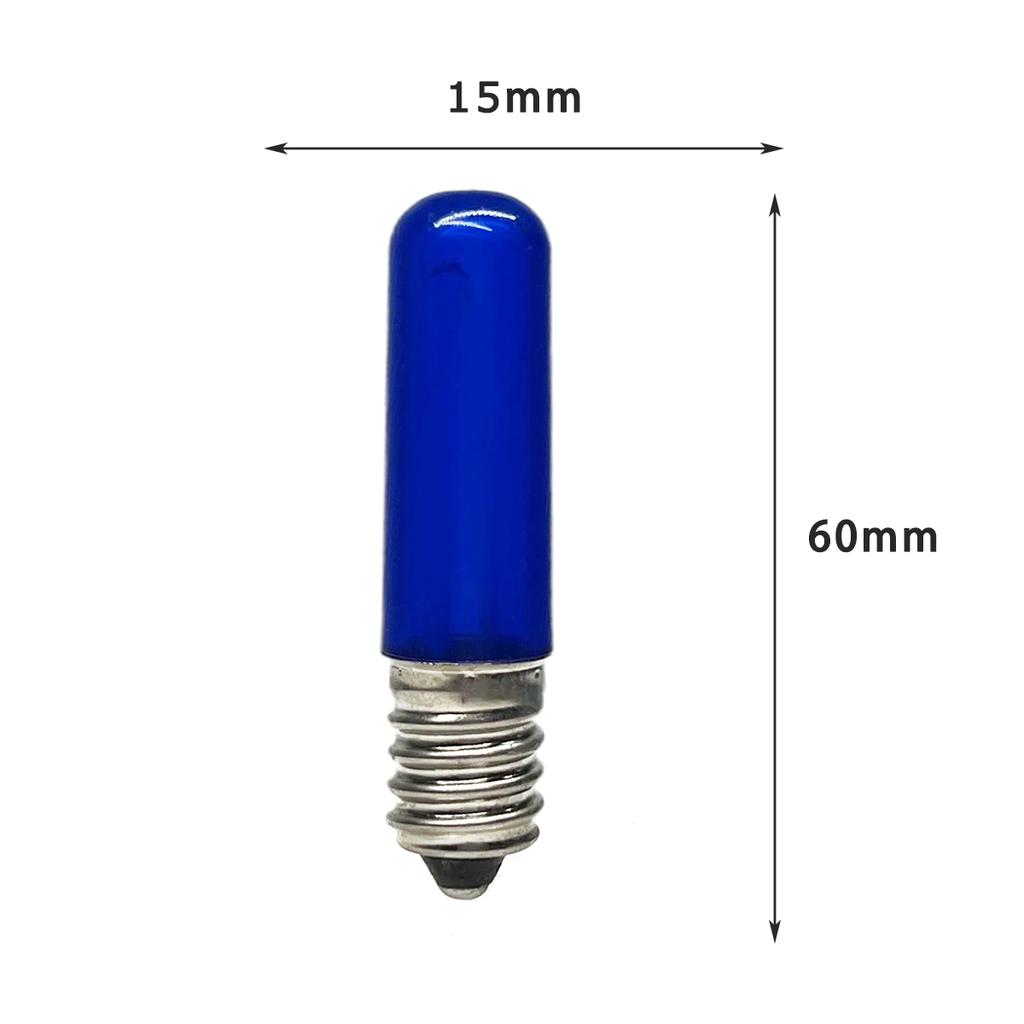 Mini T15 E14 15*60mm AC 220V LED COB Filament Light Bulb 2W Red Green Blue Yellow Cold Warm White Lamp For Refrigerator Freezer