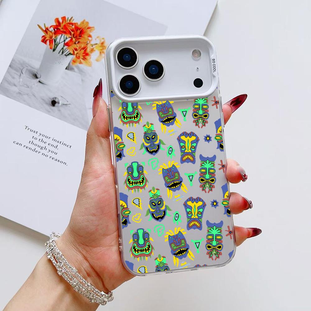 Coole Tiki Handyhülle Für iPhone 17 16 15 14 13 12 11 Pro Max Air Matt Laser Aurora Stoßfest Funda