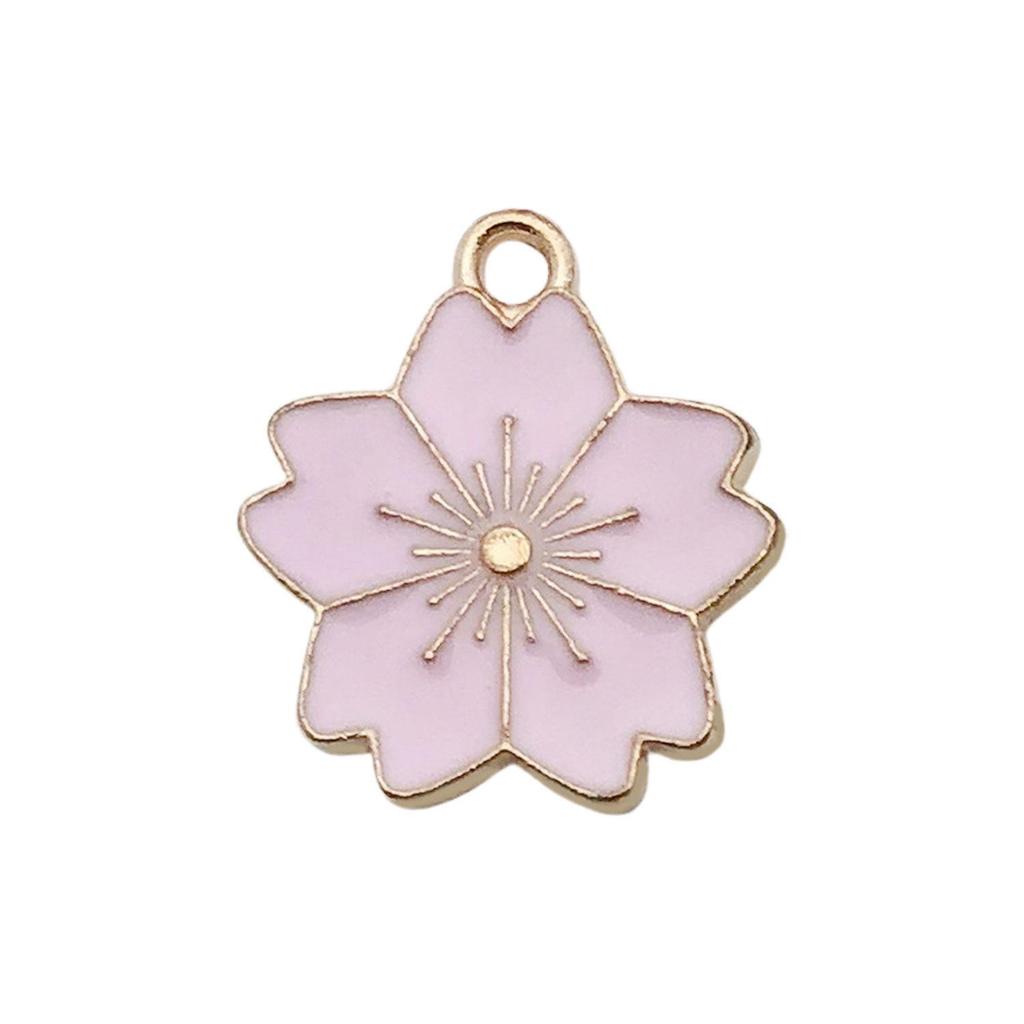 Pink Flower Oil Drop Korean Keychain & Bracelet Pendants