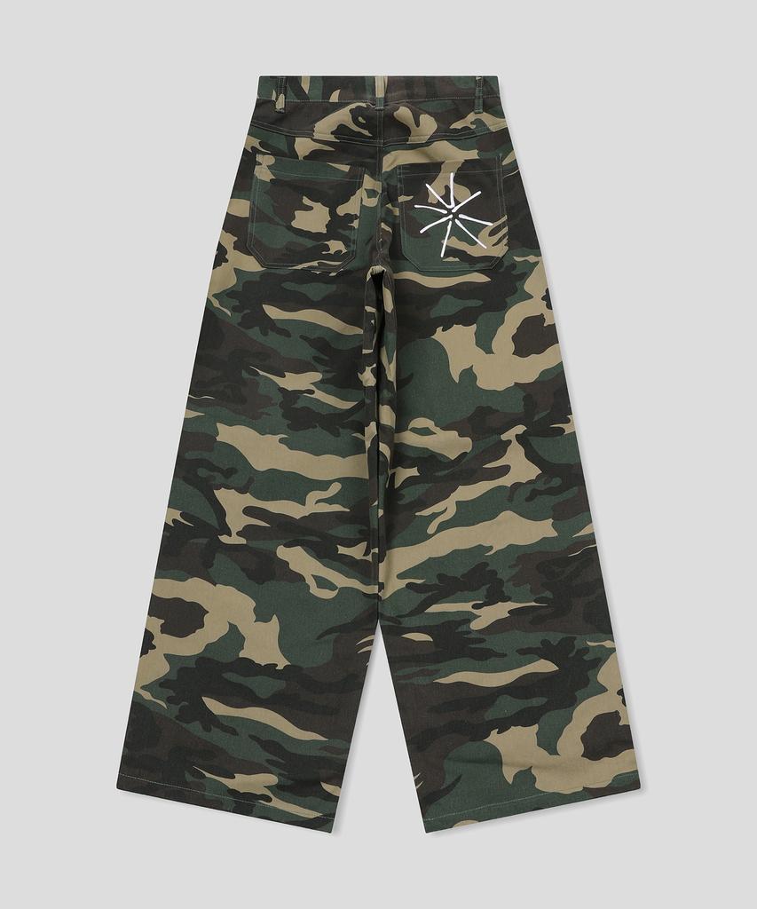 SLOW RECORD HOUSE Double Pintuck Cotton Pants_Camo (Vintage Green)