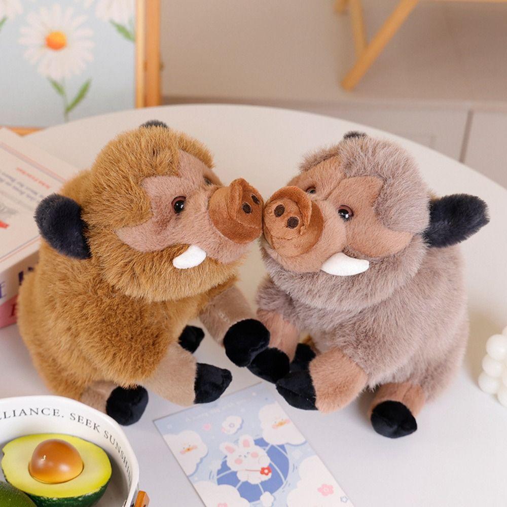 

Cartoon Mountain Pig Doll Soft Pillows Eurasian Wild Boar Doll Wild Boar Plush Toys Babys Toys 25cm світло-коричневого кольору
