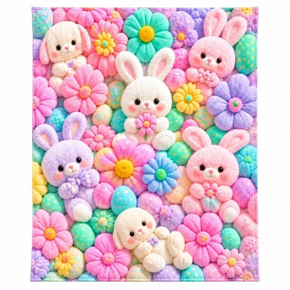 Flannel Throw Blanket Cartoon Nap Blanket Comfortable Plush Blanket  All-Season