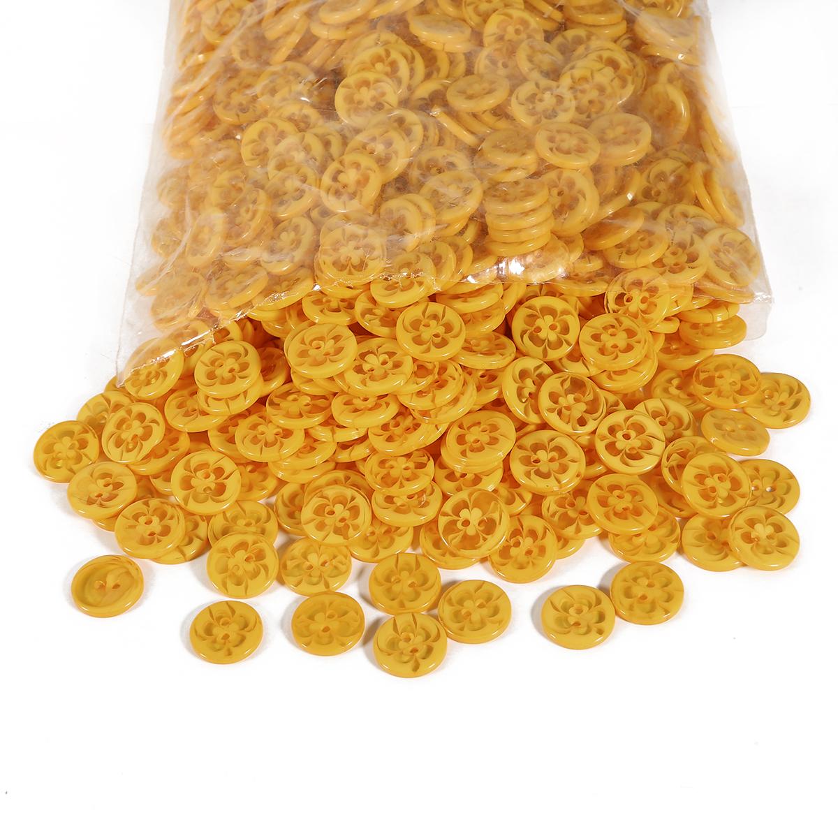 

100 шт., прозрачные разноцветные пуговицы в форме цветов, красивые пуговицы из окрашенной смолы, пальто, ботинки, аксессуары для шитья, украшения, пуговицы жёлтый