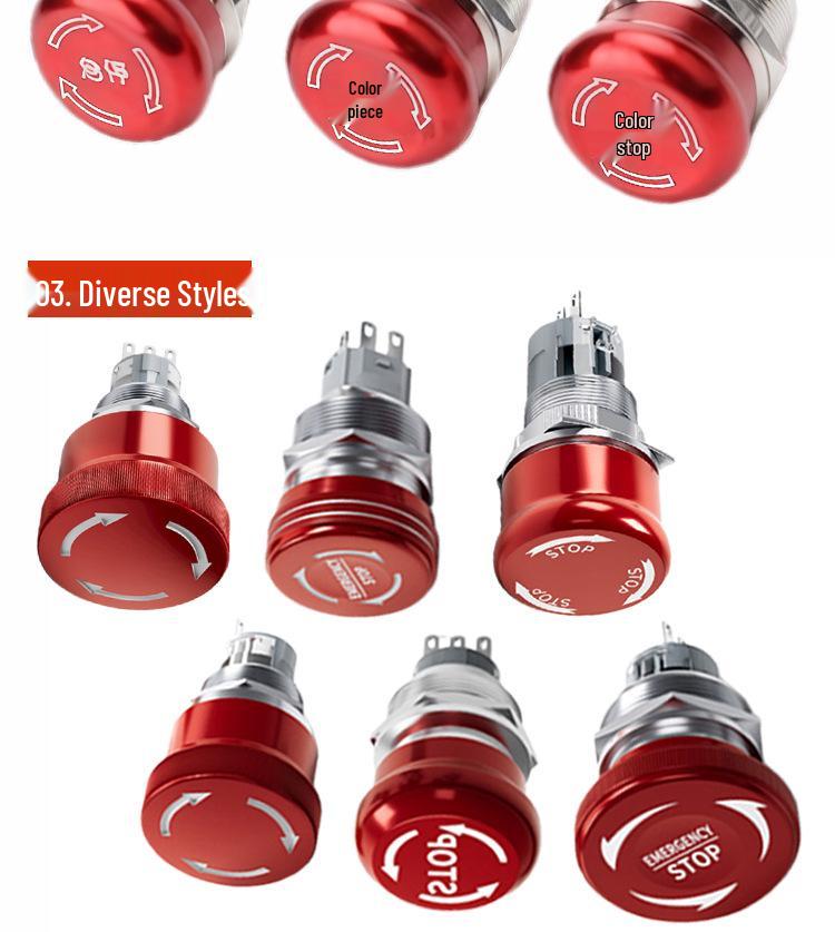 Stainless Steel Dustproof Metal Mushroom Emergency Stop Button (16/19/22/25/30mm)