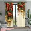 Set Of 2 Christmas Bow Tassel Curtains Design Privacy Protection Suitable Decoration Various Scenes Made Polyester