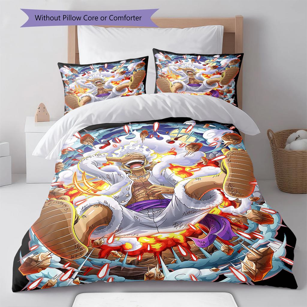 Set Copripiumino Trapuntato con Fantasia Cartone Animato Federa Decorazione per la Casa Regalo di Compleanno (1 * copripiumino + 2 * federa, senza nucleo)