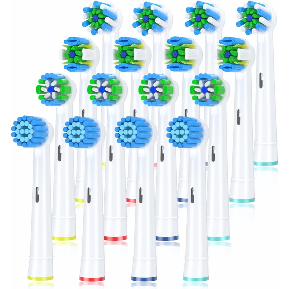 Oral-B Electric Toothbrush Replacement Brush Heads, Basic Brush Heads, 16-Pack, White, Compatible with Oral Braun, 2025 Model, Plaque Removal