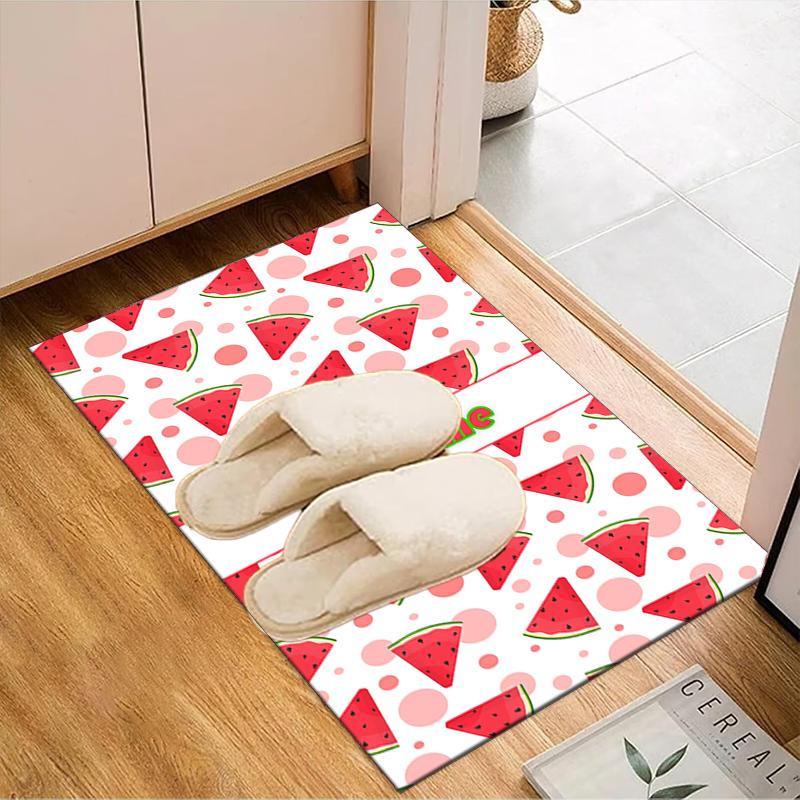 1PC Custom Name Watermelon Slice Theme Floor Mat Ideal for Living Room, Game Rooms, Office, Bedroom, Floor Mat Playful Design