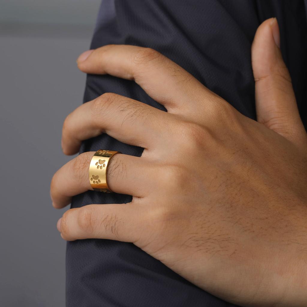 10MM Ladies Cartoon Cute Cat Footprints Rings Jewelry