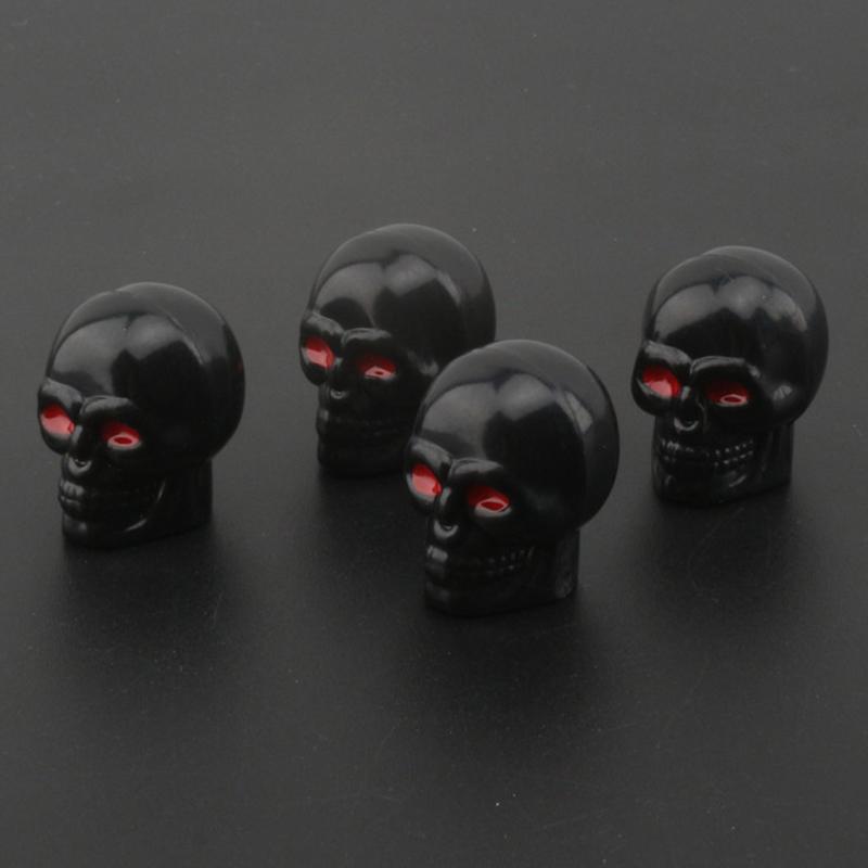 4pcs Skull Valve Caps ABS Car Wheel Plugs For Alloy Wheels Tire Valve Cap Auto Valve Cover Nipple Caps For Cars Motorcycles Bike Stem Caps1