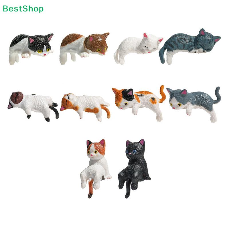 5PCS Cute Cat Figurines - Adorable Cat Car Dashboard Ornaments (Lying/Sitting Poses) for Car Interior Decor & Desk Decoration