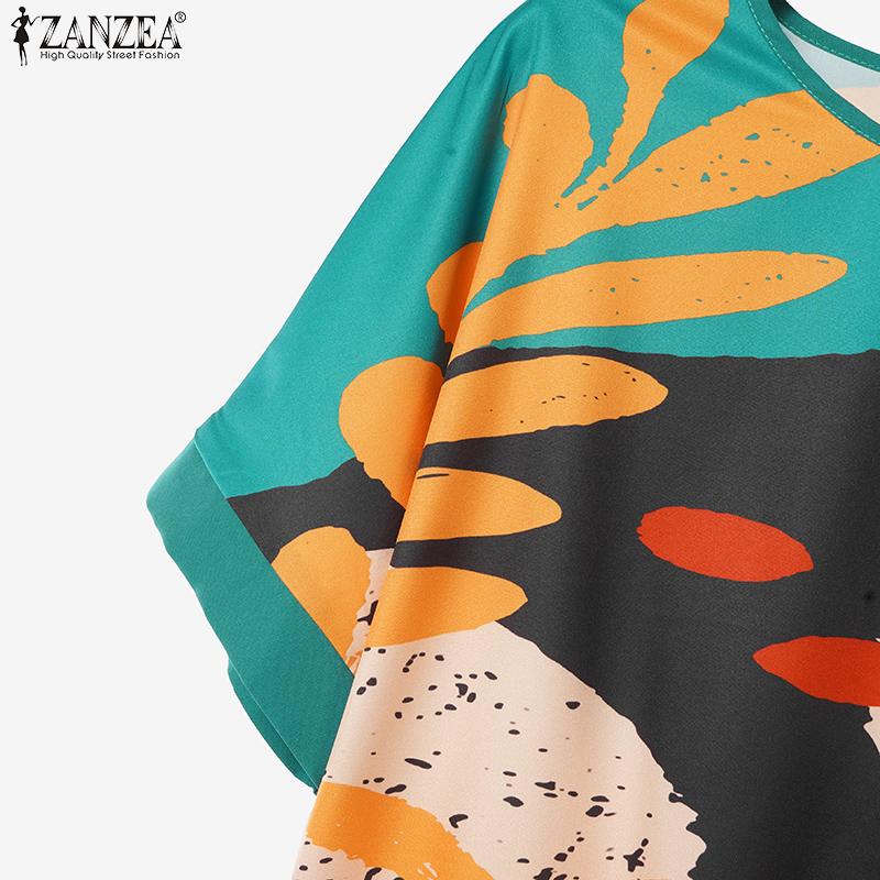 ZANZEA Women Short Sleeve Print Blouse and Wide Leg Pants Summer Two Piece Suit Sets