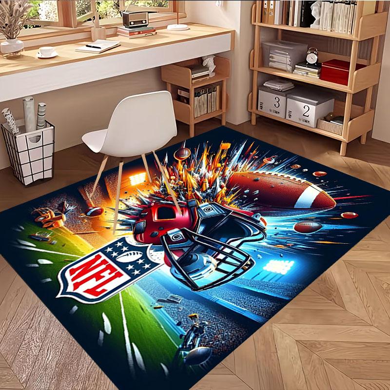 NFL Print Rug, Washable Floor Carpet, For Entryway Dorm Laundry Room Office Study, Home Decor Birthday Christmas Gift