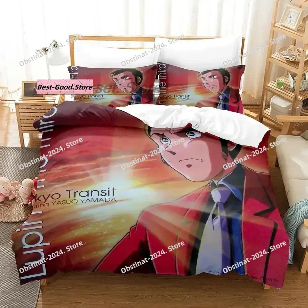 Lupin the 3rd Beding Set Single Twin Ful Quen King-Sized Dimensionsd Dimensions Bed Linen Set Aldult Kid Bedrom Duvetcover Sets 3D Print Anime