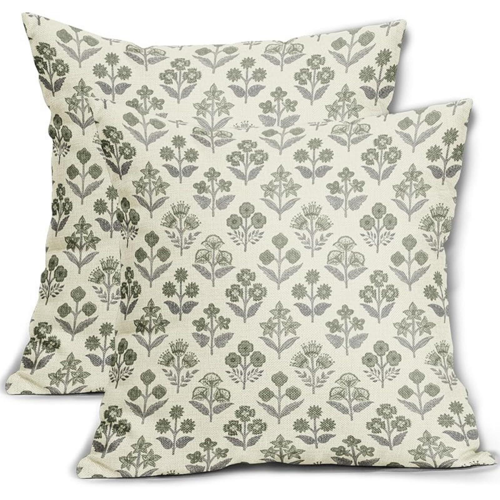 

Floral Pillowcase, Spring Plant Print Pillow Cover, Linen Printed Living Room Sofa Cushion Home Decor 1pcs One Size