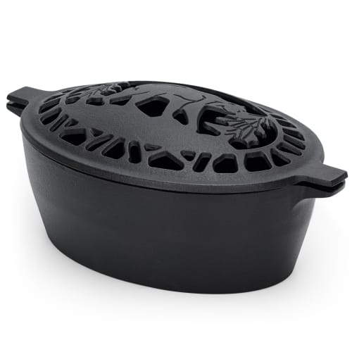 MYFIREPLACEDIRECT Wood Stove Steamer, 2.5 Quart, Wood Stove Humidifier, Decorative Bear Pattern, Cast Iron Steamer for Wood Stoves, Rust Resistant, Ma