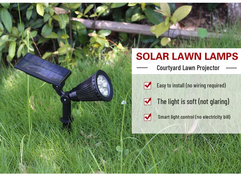 7-LED Solar Garden Spotlights for Outdoor Landscape and Lawn Lighting