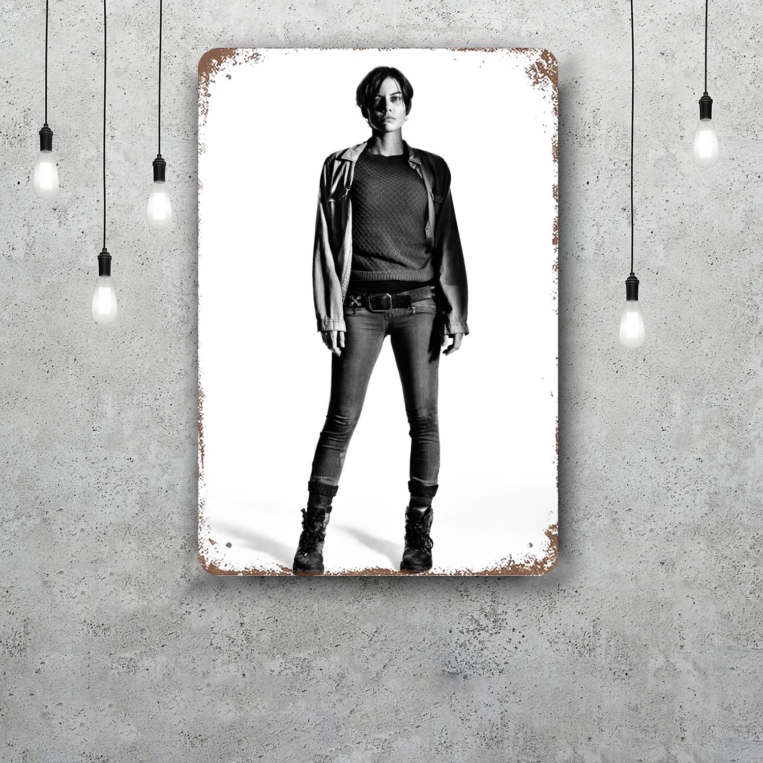 

lauren cohan Classic Poster Rusty Metal Plaque Retro Decorative Plate Bar Man Cave Garage Club Metal Sign Wall Decoration 20x30cm（7.8x11.8inch）