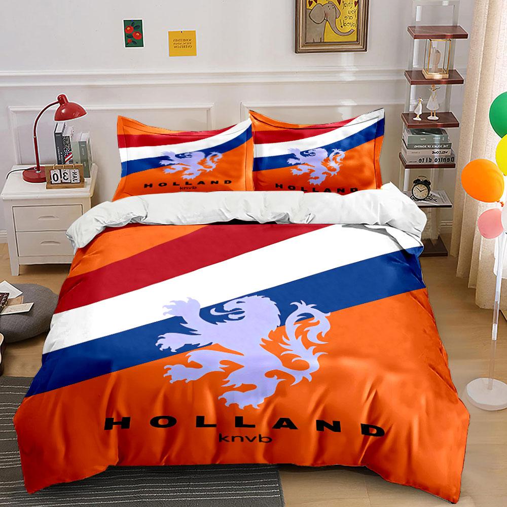 Orange Löwe Holland Bettwäscheset Bettwäsche Bettbezug Set Bettbezug Kissenbezüge (1 * Bettbezug 2 * Kissenbezüge, ohne Bettdecke) 200x220cm