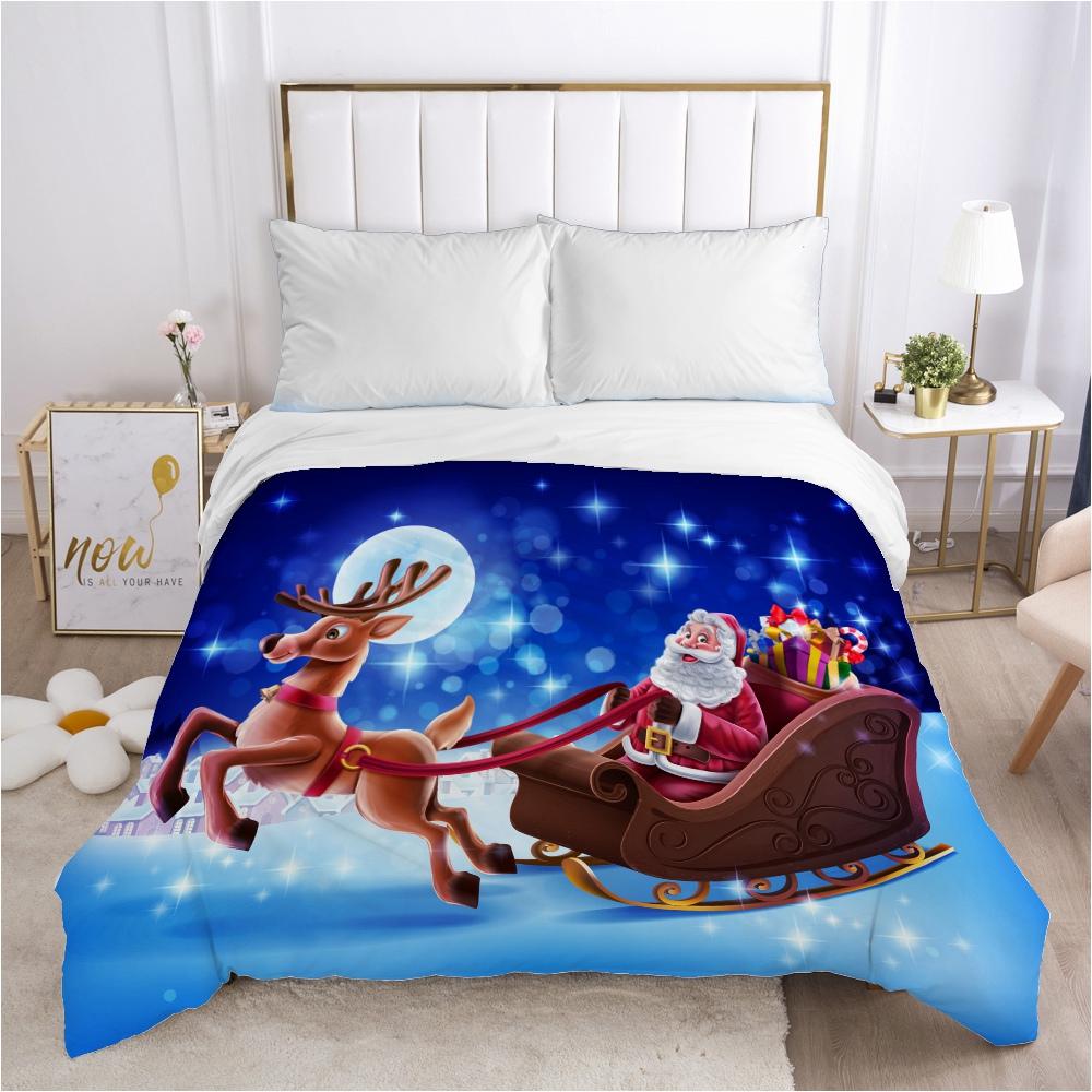 Christmas Santa Claus Duvet Cover Quilt/Blanket/Comfortable Case 140x200 240x220 240x260 Queen King Single Bedding For Home Fly
