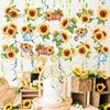 18Pcs Sunflower Hanging Swirls Decorations Sunflower Foil Swirls Ceiling Wall Decor for Birthday Party Wedding Baby Shower