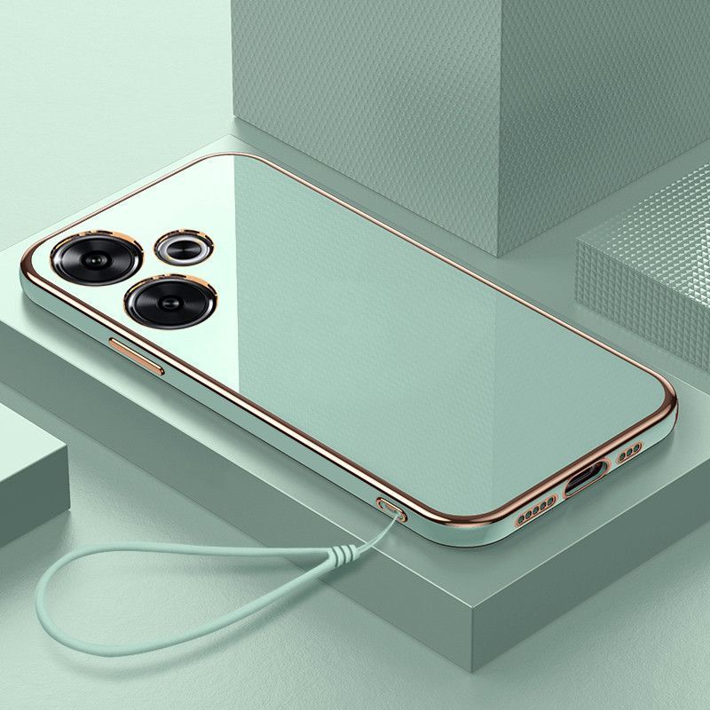 For Xiaomi Redmi Turbo 3 Case Redmi Turbo3 Phone Case Straight edge electroplate Plating ShockProof Silicone Back Soft Cover