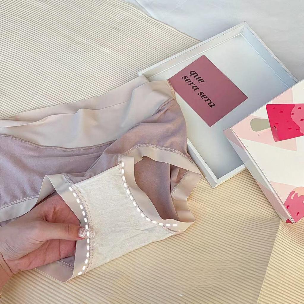 3PCS Seamless Triangular Panties for Ladies - Mid-Waist Design Breathable & Comfortable Ideal for Everyday Use