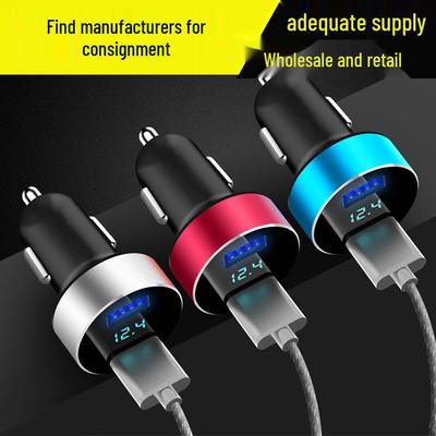 Digital Car Charger with LED Display, 3.1A Dual USB, Monitors Voltage & Current