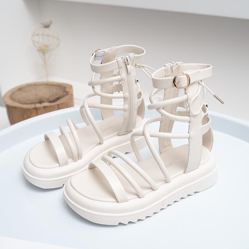 

Корейские римские сандалии женские 2025 лето новая платформа взрыв + обувь инс ветер носить мода пляжные сандалии 40