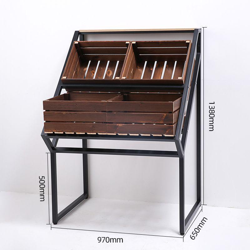 Solid Wood Fresh Produce Display Rack for Supermarkets & Convenience Stores
