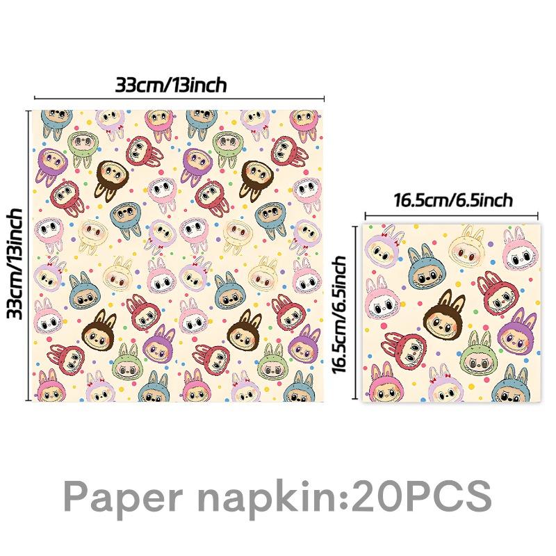 2 Cartoon-themed party paper plates, party supplies, tableware sets, children's birthday decorations