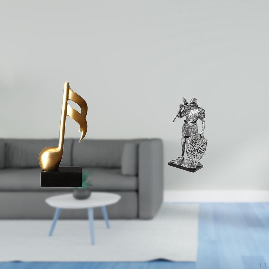 Resin Music Knight Sculpture Abstract Figurine Creative Tabletop Ornament Nordic Art Centerpiece for