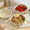 Hand-squeezed Ceramic Deep Plate, Cute Cream-colored Matte Pasta Plate, Salad, Breakfast Plate, Fruit , Vegetable
