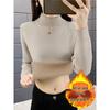 2025 A/W Women's Plus Velvet Knit Sweater: Slimming Base Layer, Warm Inner Wear in Hot Style