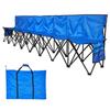Portable Folding Bench, 8 Seat Foldable Soccer Bench with Side Pockets and Carrying Bag, Lightweight Sideline Seating with Back Rest for Football,