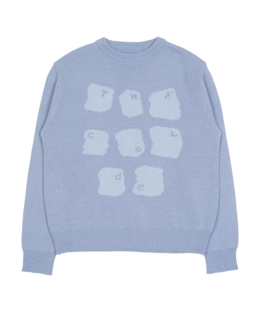 THE COLDEST MOMENT Tcm Typing Logo Knit (Sky Blue)