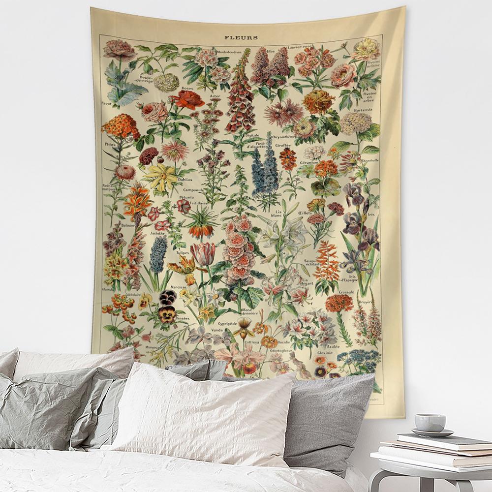 Antique Butterfly Vintage Tapestry Wall Hanging Insect Recognition Figure Natural Boho Art Home Decor