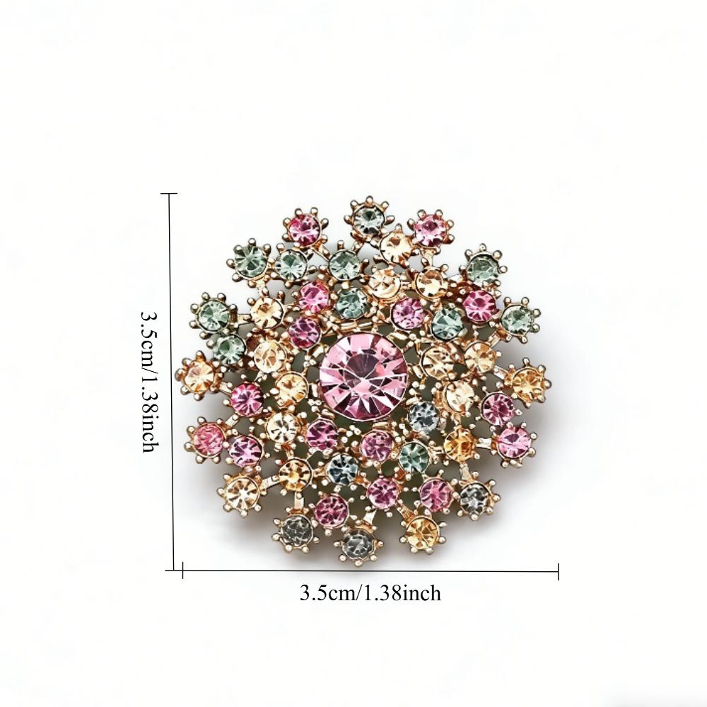 Elegant Colorful Crystal Exquisite Star Flower Badges Pins For Women Men Fashion Luxury Brooches Buckles