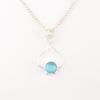 Natural Blue Cat's Eye Gemstone 925 Sterling Silver Jewelry Handcrafted Pendant PP-40-46