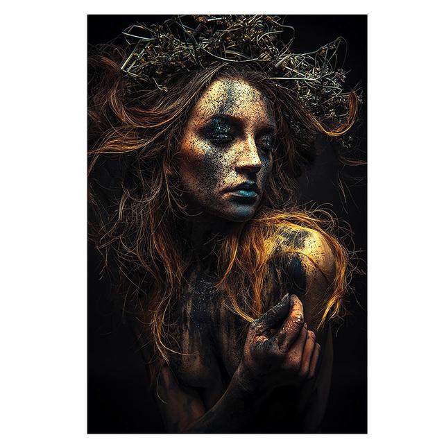 

Черно-золотые татуировки для женщин холст картины плакаты и принты настенная художественная картина в скандинавском стиле для гостиной домашний декор Cuadros 20x30cm