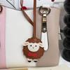 Cute Sheep PU Leather Keychain Cartoon Lamb Decorative Bag Charm Pendant Water Resistant Thanksgiving Gift for Friends