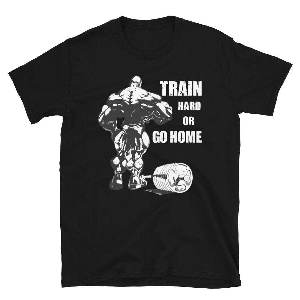 Weightlifting Strength Training Train Hard Or Go Home SWOLE T-Shirt M