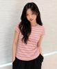GENERALIDEA Slim Fit Multi-Stripe T-Shirt [Pink] / Gf2Lts535