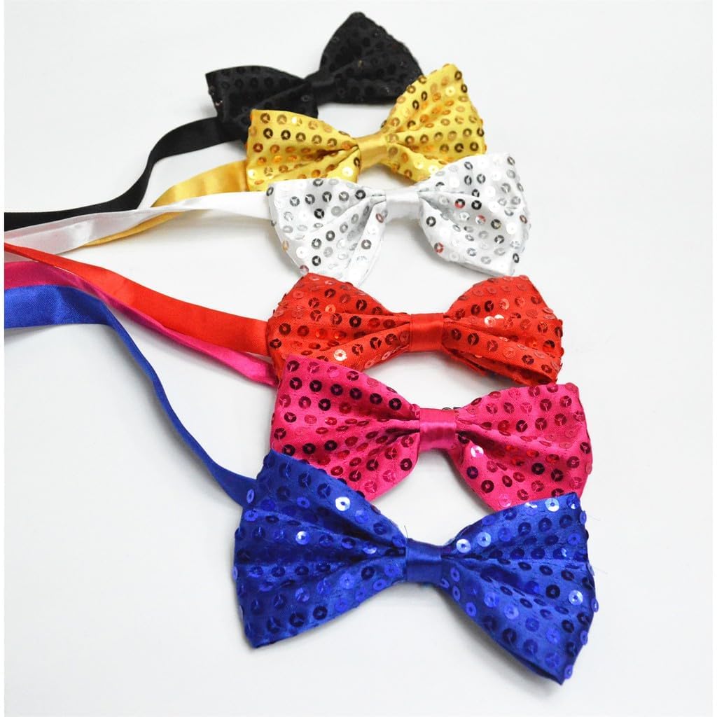 [Xiang Ru] Bow Tie, Stylish, Sparkling, Sequined, Solid Color, Cute, Men's, Women's, Unisex, Boys, Girls, Kids, Wedding, Party, Performance, Gift,