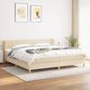 3126834 vidaXL Divan Bed with Mattress Cream 200x200 Cm Fabric