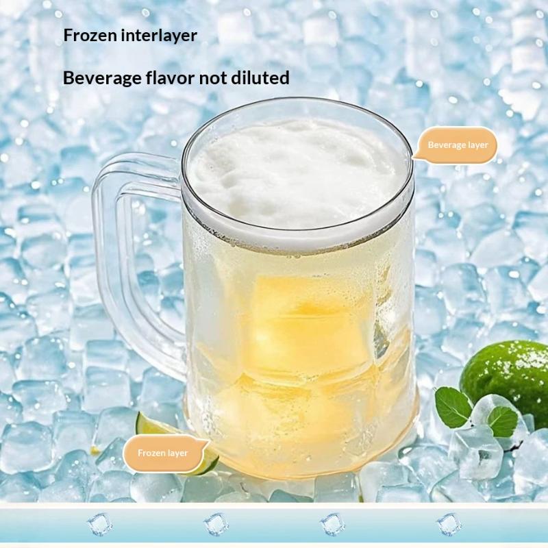 Dvoustěnný Mrazicí Hrneček na Led 12oz Neprosakující Opakovaně Použitelný Pohárek na Ledovou Kávu Koktejl Domácí Bar Použití na Večírky