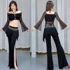 Professional Belly Dance Costume Set With Crop Tops Pants And And Hip Scarf For Stage Performances And Practice