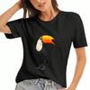 Tukan Vogel Damen Baumwoll T-Shirt, Premium Baumwoll Druck, Langlebig, Lässige Mode. Minimalistisches Tukandesign, Bequem und Stilvoll, Tolle Geschenkidee,