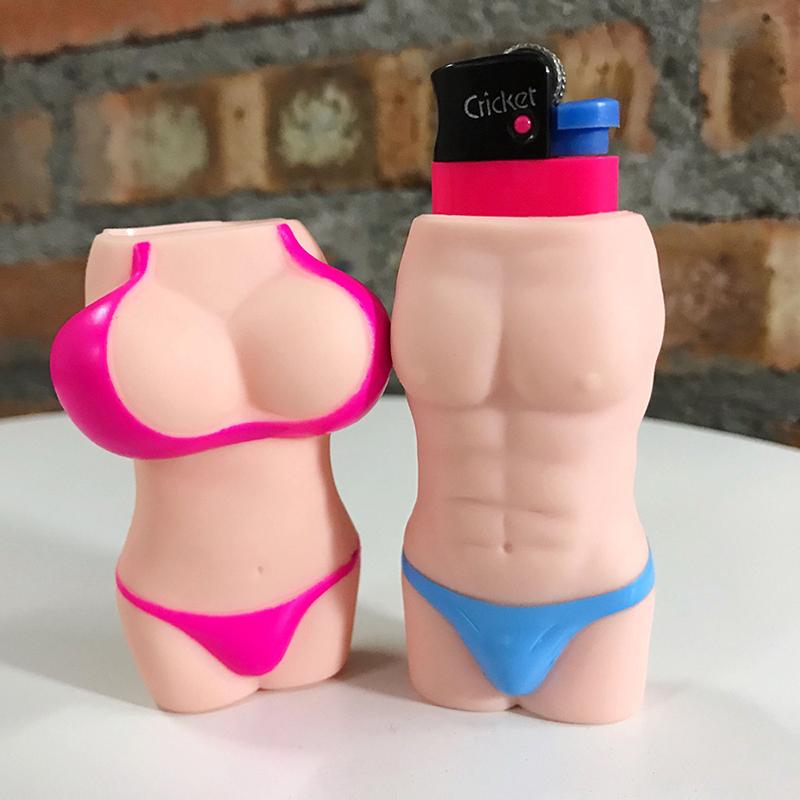 Sexy Body Lighter Protective Cases Waterproof Silicone Cigarette Lighter Cover Fashion Creative Lighters Case Couple Lovers Gift