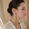 1 Pair Faux Pearls Dangle Earrings for Women, Gold Plated Grape Cluster Drop Earrings, Prom Wedding Bridal Jewelry
